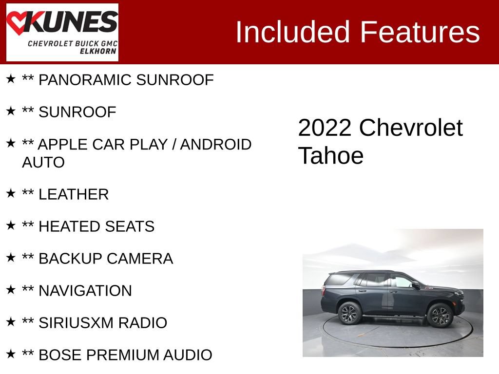 Used 2022 Chevrolet Tahoe Z71 AWD/4WD image 2