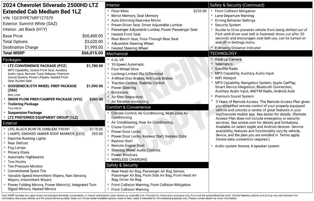 Used 2024 Chevrolet Silverado 2500 LTZ w/ LTZ Convenience Package AWD/4WD image 4