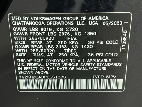 Used 2023 Volkswagen Atlas SE w/ Panoramic Sunroof Package AWD/4WD image 39