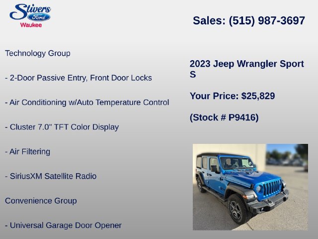 Used 2023 Jeep Wrangler Unlimited Sport AWD/4WD image 8