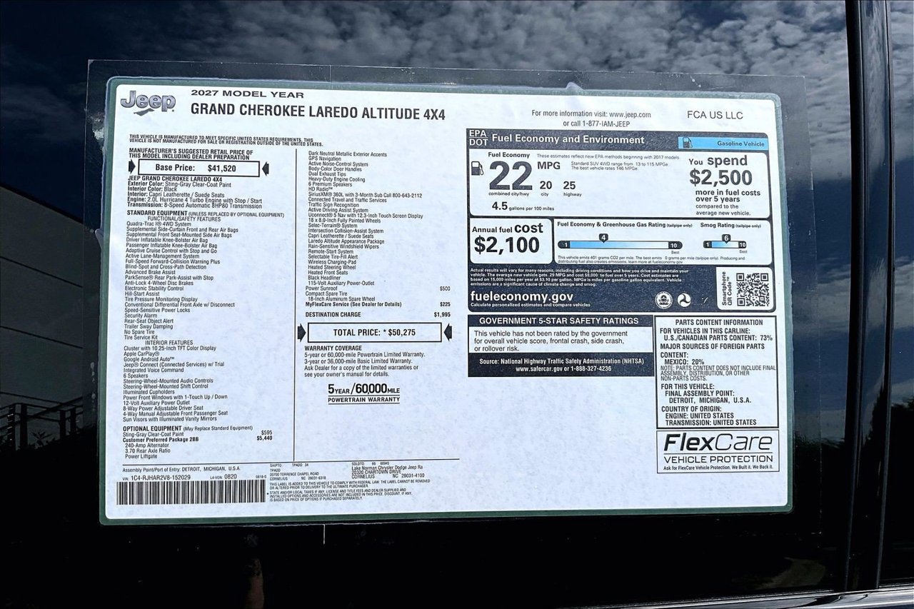 New 2027 Jeep Grand Cherokee Altitude AWD/4WD image 37