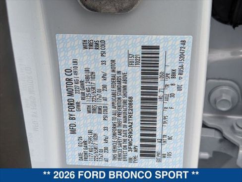 New 2026 Ford Bronco Sport Badlands w/ Badlands Tech Package AWD/4WD image 22