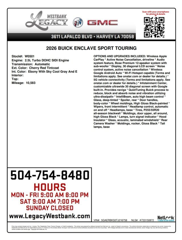 Used 2026 Buick Enclave Sport Touring FWD image 29