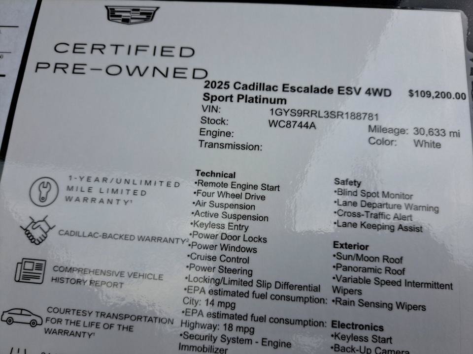 Used 2025 Cadillac Escalade ESV Sport Platinum AWD/4WD image 35