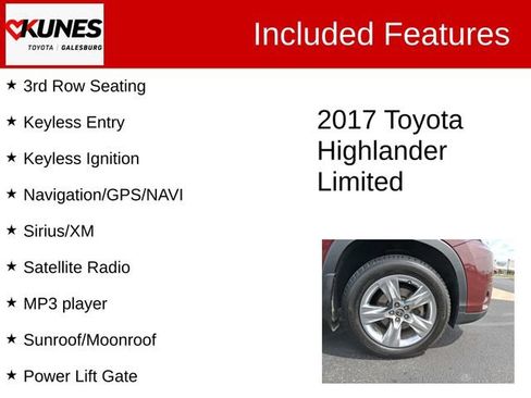 Used 2017 Toyota Highlander Limited AWD/4WD image 3