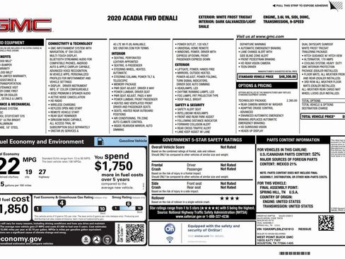 Used 2020 GMC Acadia Denali w/ Technology Package image 3