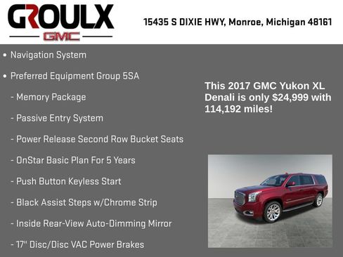Used 2017 GMC Yukon XL Denali w/ Open Road Package AWD/4WD image 8