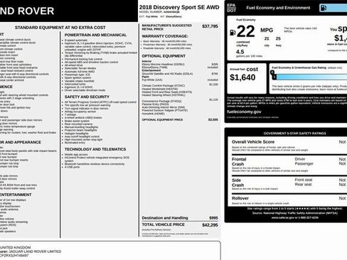 Used 2018 Land Rover Discovery Sport SE image 3