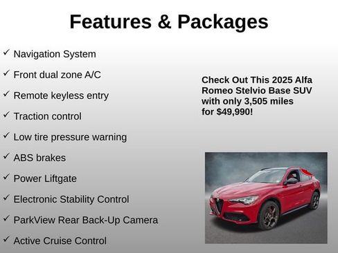 Used 2025 Alfa Romeo Stelvio Sprint w/ Veloce Package image 4