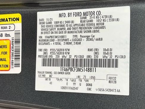 Used 2021 Ford Mustang GT Premium w/ Ford Safe & Smart Package RWD image 29