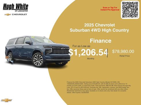 Used 2025 Chevrolet Suburban High Country AWD/4WD image 3