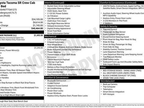 Certified 2026 Toyota Tacoma SR w/ SR Upgrade Package RWD image 32
