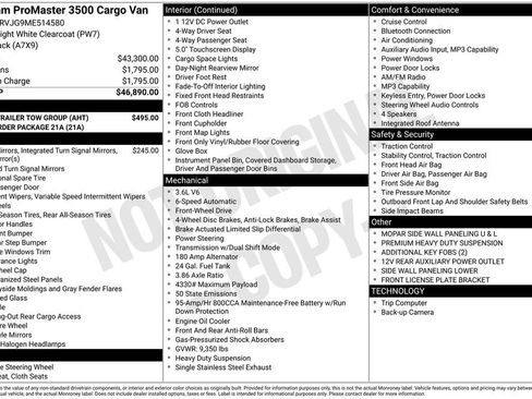 Used 2021 RAM ProMaster 3500 w/ Mopar Trailer Tow Group image 5