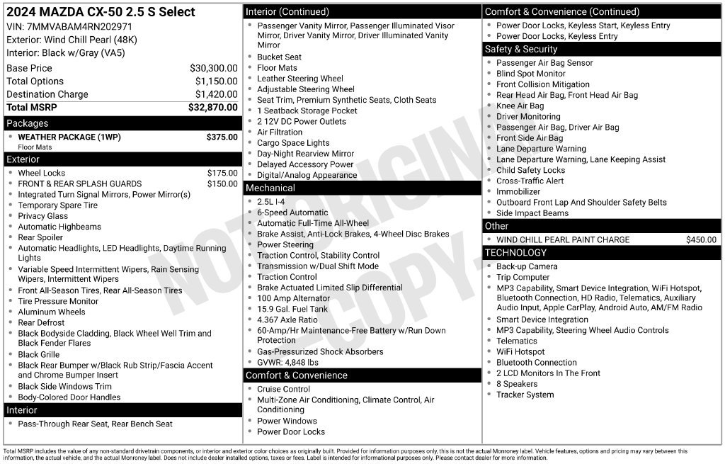 Used 2024 MAZDA CX-50 AWD 2.5 S w/ Weather Package image 3