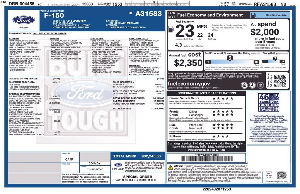 Used 2024 Ford F150 XLT w/ Equipment Group 302A MID AWD/4WD image 2