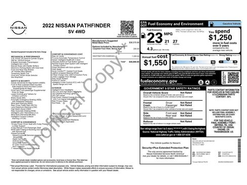 Used 2022 Nissan Pathfinder SV image 1