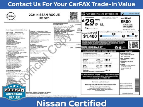 Certified 2021 Nissan Rogue SV w/ Premium Package FWD image 34