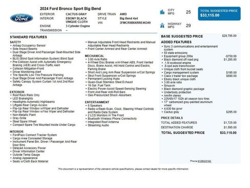 Used 2024 Ford Bronco Sport Big Bend AWD/4WD image 37