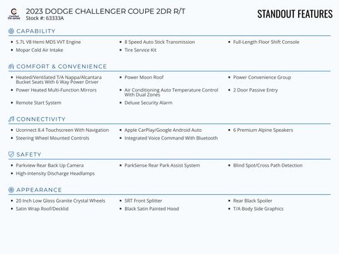 Certified 2023 Dodge Challenger R/T w/ T/A Package image 2