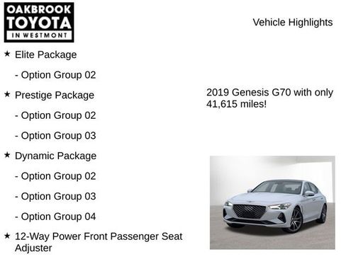 Used 2019 Genesis G70 2.0T Advanced w/ Dynamic Package image 7