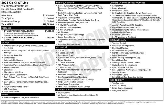 Used 2025 Kia K4 GT-Line w/ GT-Line Premium Package FWD image 32