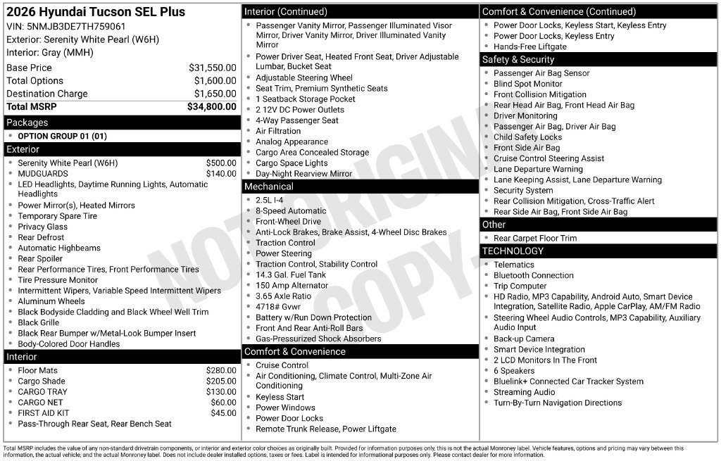 New 2026 Hyundai Tucson SEL Plus FWD image 8