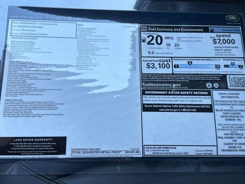 New 2026 Land Rover Defender 110 X-Dynamic SE AWD/4WD image 29