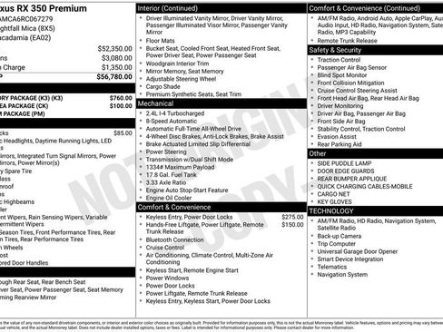Used 2024 Lexus RX 350 Premium w/ Accessory Package (K3) AWD/4WD image 31