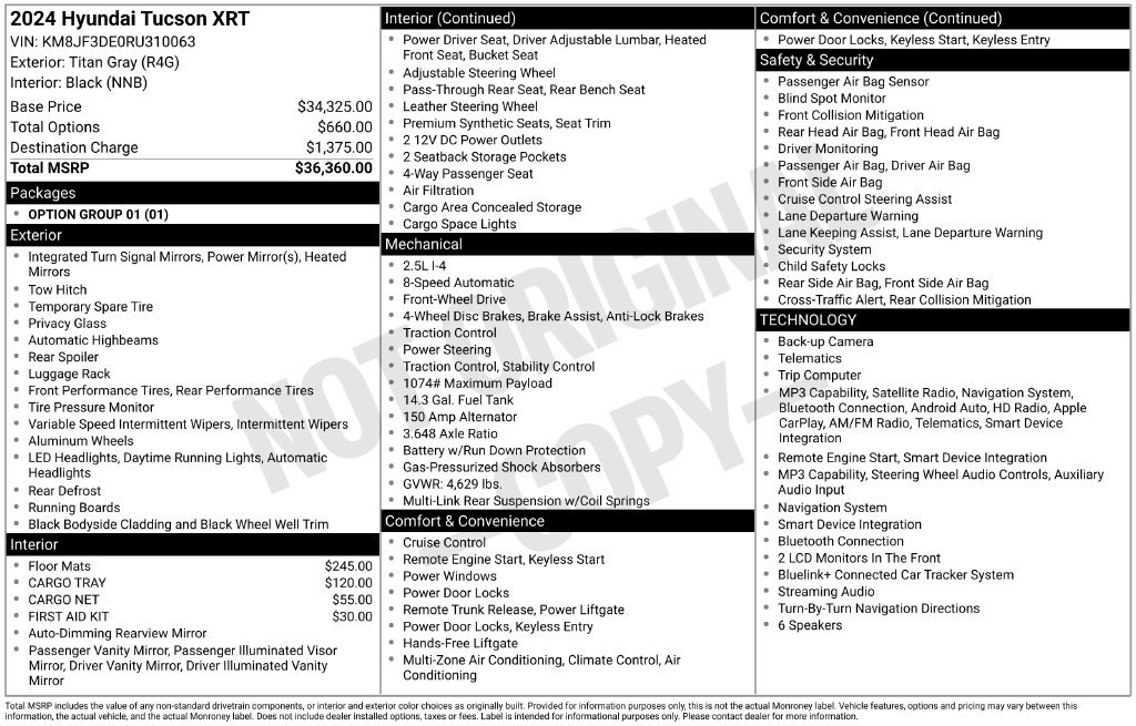 Used 2024 Hyundai Tucson XRT FWD image 34