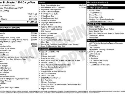 Used 2021 RAM ProMaster 1500 FWD image 2