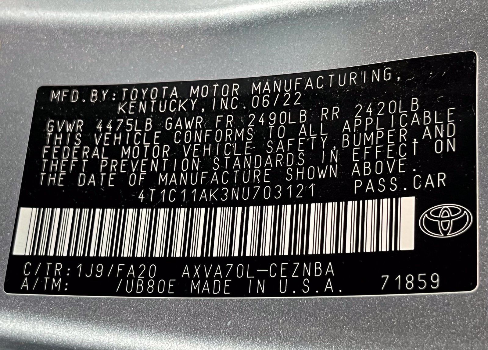 Used 2022 Toyota Camry LE FWD image 16
