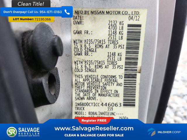 Used 2012 Nissan Frontier S w/ S Preferred Pkg RWD image 16