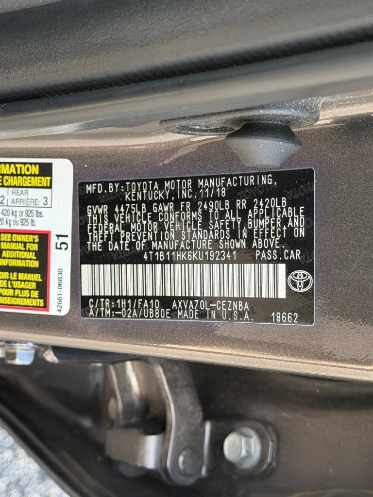 Used 2019 Toyota Camry LE FWD image 21