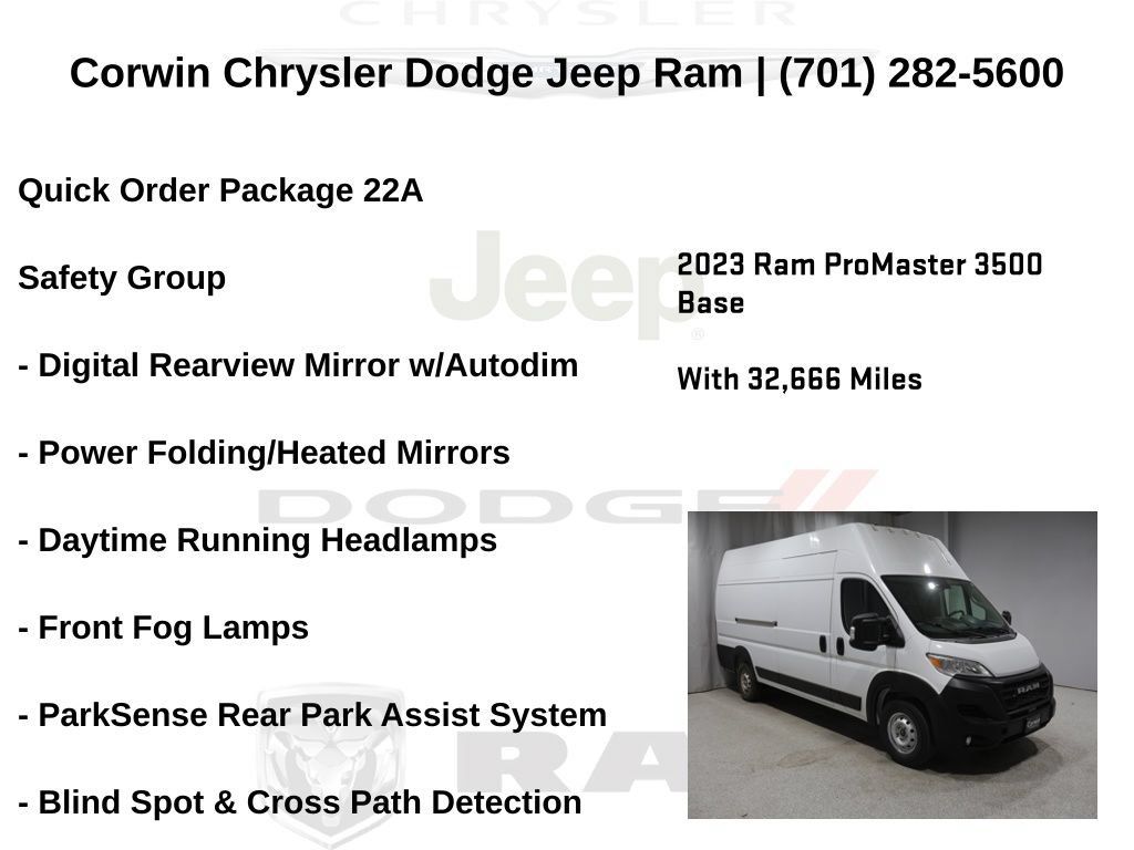 Used 2023 RAM ProMaster 3500 w/ Safety Group FWD image 6