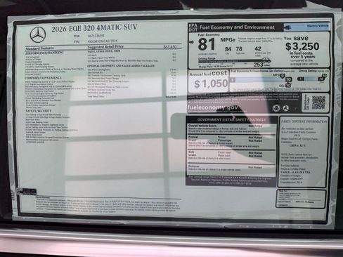 New 2026 Mercedes-Benz EQE 320 4MATIC SUV image 33
