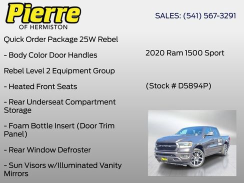 Used 2020 RAM 1500 Sport w/ Alpine Leather & Sound Group AWD/4WD image 6