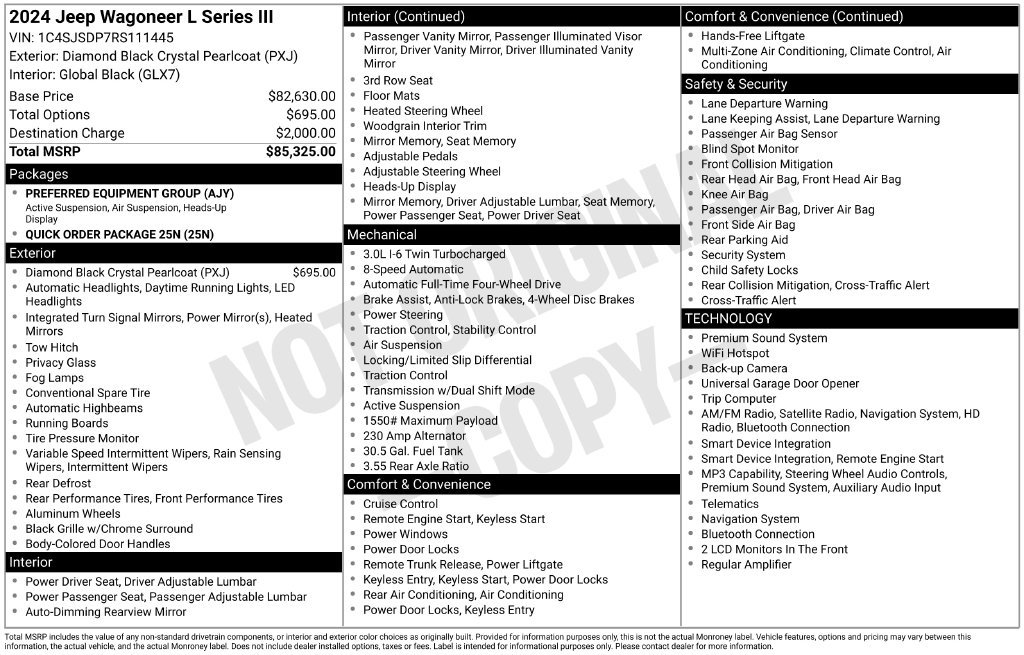 Certified 2024 Jeep Wagoneer L Series III AWD/4WD image 41