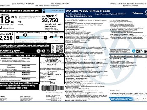 Used 2021 Volkswagen Atlas SEL Premium image 4