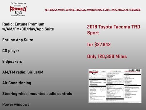 Used 2018 Toyota Tacoma TRD Sport w/ Technology Package AWD/4WD image 3