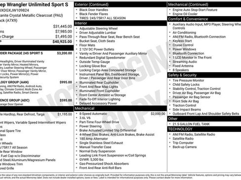 Used 2018 Jeep Wrangler Unlimited Sport S image 38