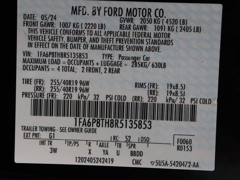 Used 2024 Ford Mustang Premium w/ Mustang Nite Pony Package RWD image 33