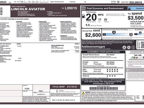 New 2025 Lincoln Aviator Reserve w/ Equipment Group 201A image 14