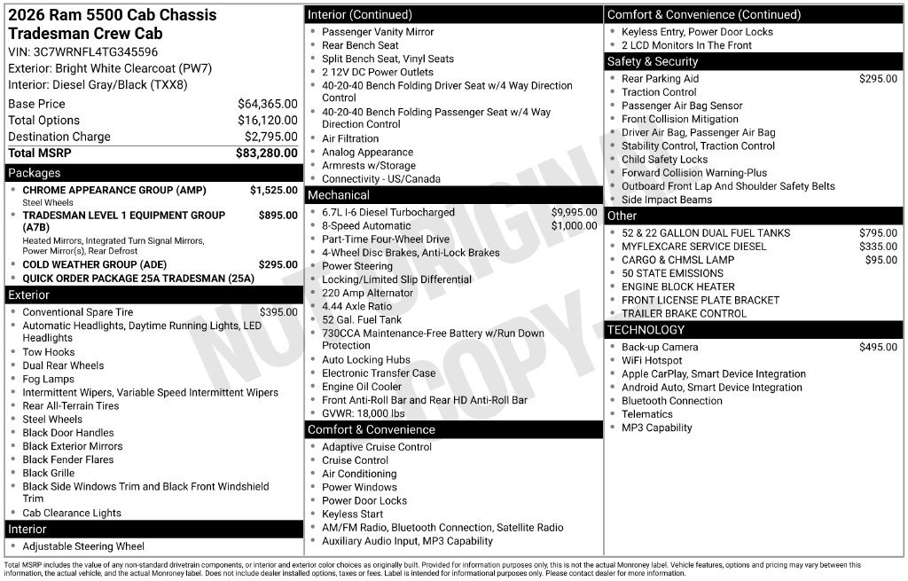 New 2026 RAM 5500 Tradesman w/ Chrome Appearance Group AWD/4WD image 27