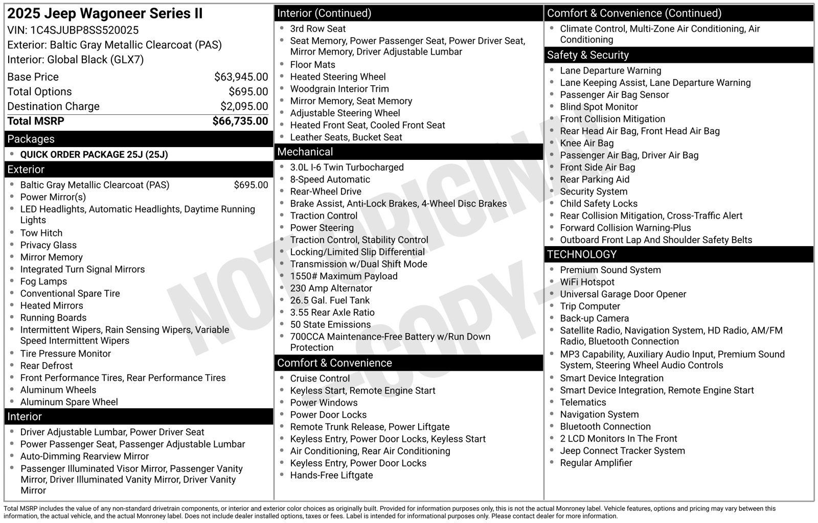 Used 2025 Jeep Wagoneer Series II RWD image 36