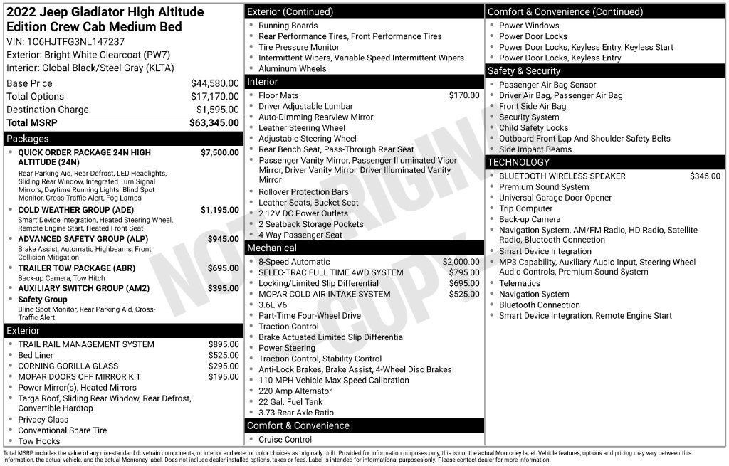 Used 2022 Jeep Gladiator Overland AWD/4WD image 3