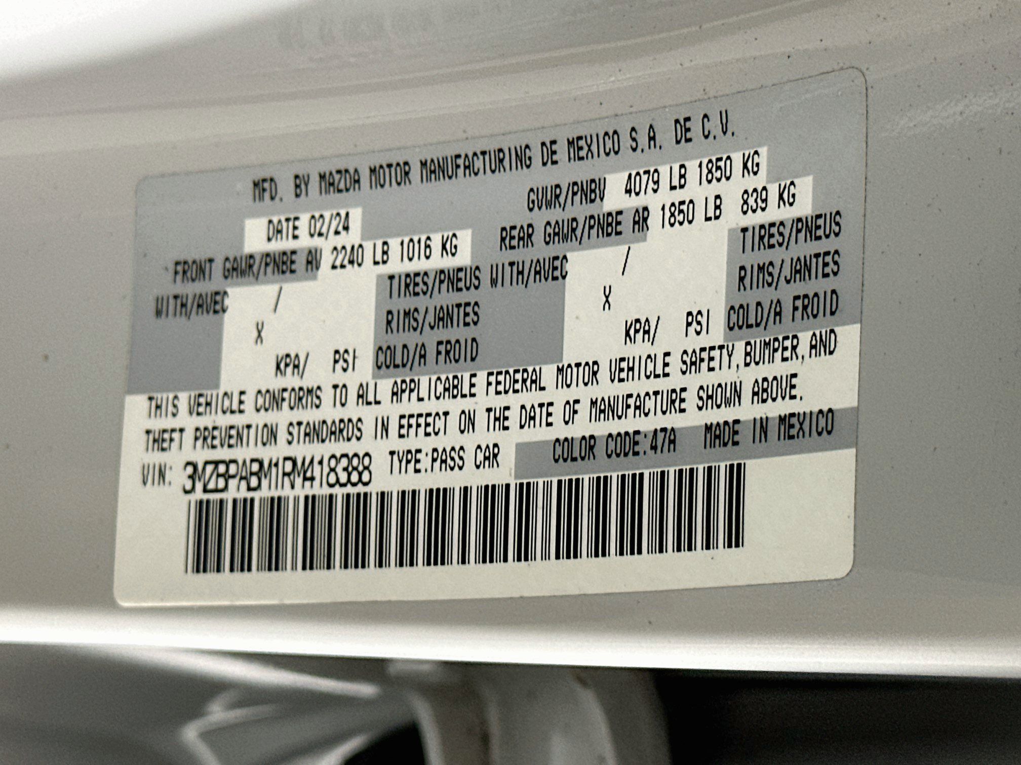 Used 2024 MAZDA MAZDA3 s FWD image 12