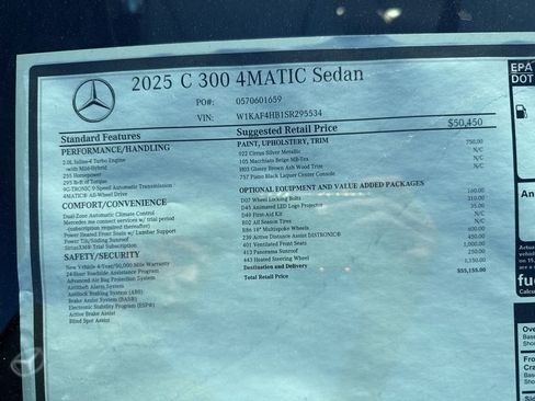 New 2025 Mercedes-Benz C 300 4MATIC Sedan image 12