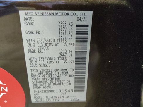 Used 2021 Nissan Murano Platinum w/ Cargo Package AWD/4WD image 33