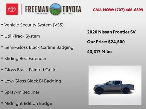 Used 2020 Nissan Frontier SV w/ Midnight Edition Floor Mats RWD image 12