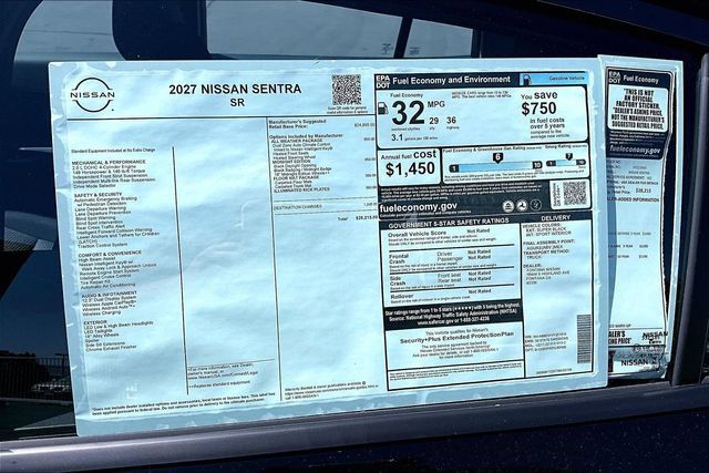 New 2027 Nissan Sentra SR w/ SR All Weather Package FWD image 12